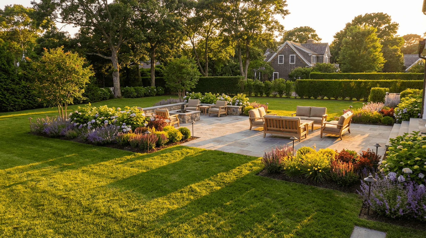 Completed backyard design and landscaping project
