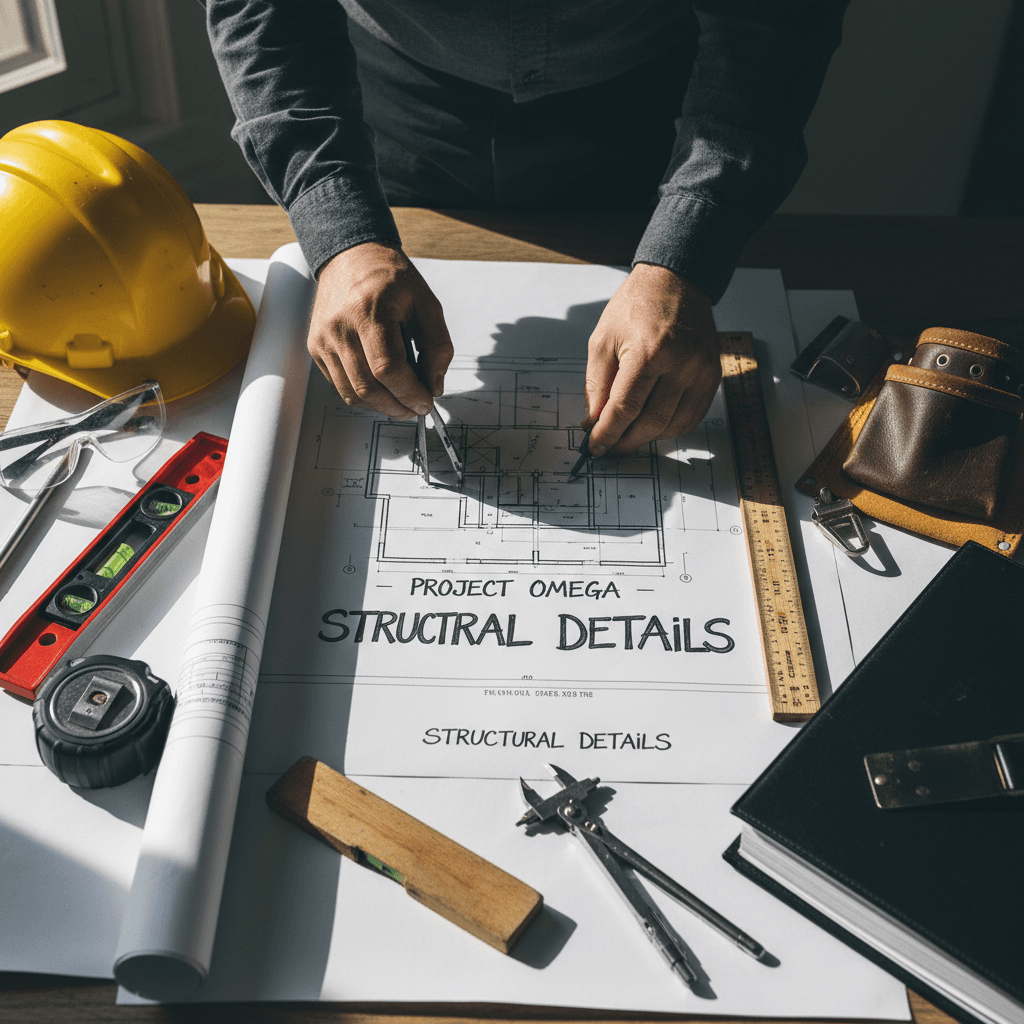 Construction blueprints and planning