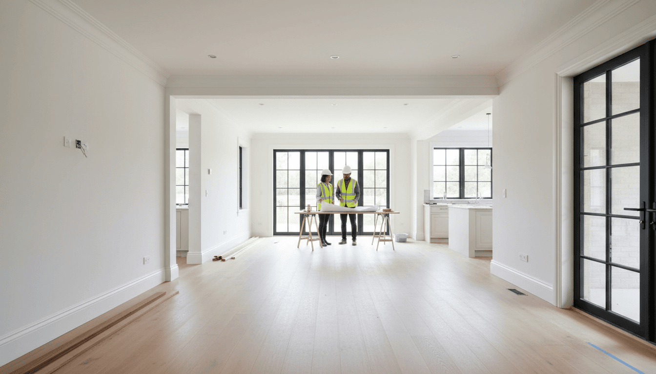 Room addition showing seamless connection between old and new construction