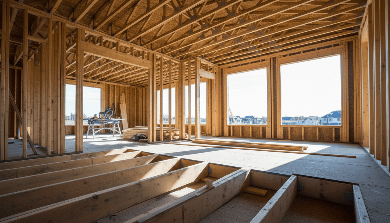Room addition framing under construction